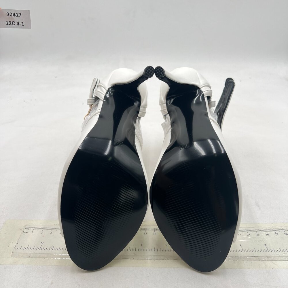 XYD White Peep Toe Strappy Ankle Booties - Picture 7 of 8